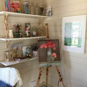 Artist Display in a her She Shed cabin in Northern NSW AU
